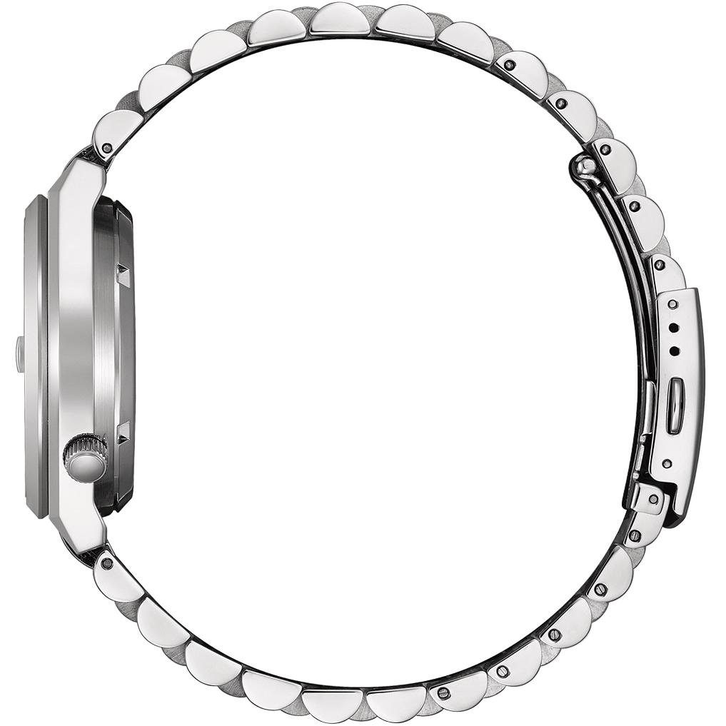Silver smartwatch with beaded band on a white background - Nizam Watch house