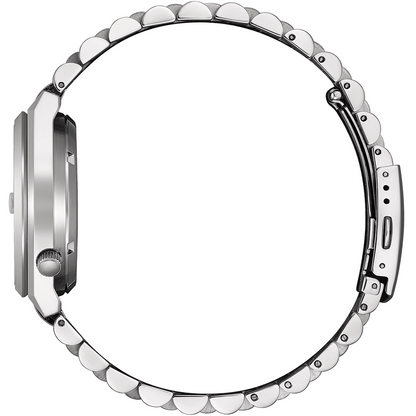 Silver smartwatch with beaded band on a white background - Nizam Watch house