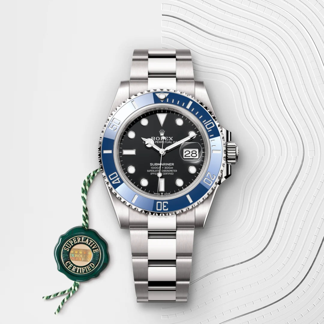 Silver and blue watch with a black dial on a white background - Nizam Watch House