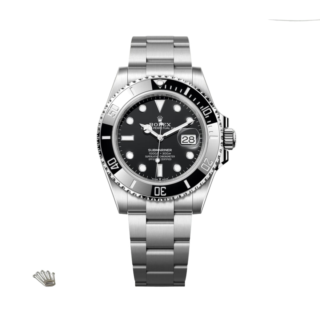 Silver watch with black dial on a white background - watchclubpakistan