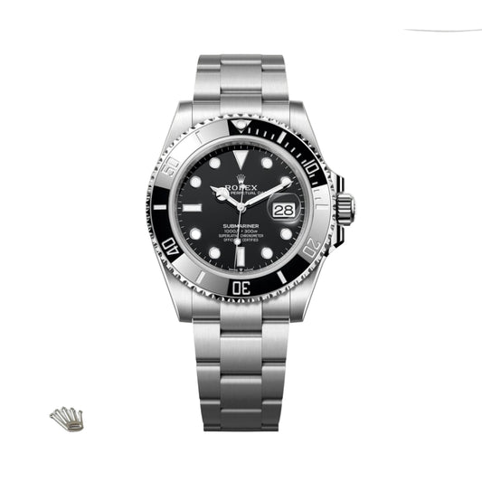 Silver watch with black dial on a white background - watchclubpakistan